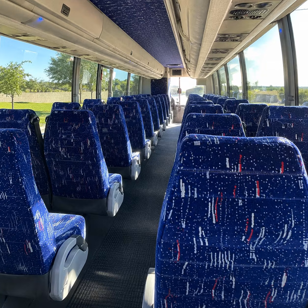 56 passenger charter bus inside